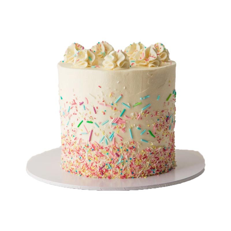 White Confetti Cake