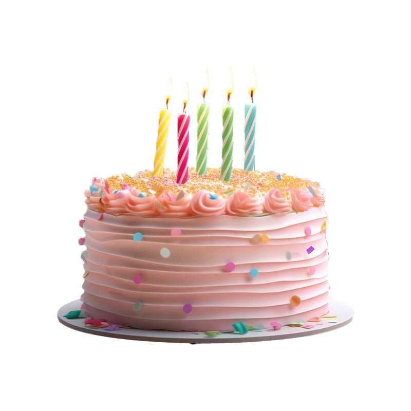 Cream Pink Strawberry Cake