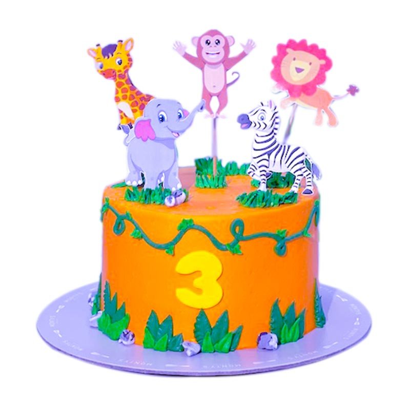 Animal Jungle Theme Cake