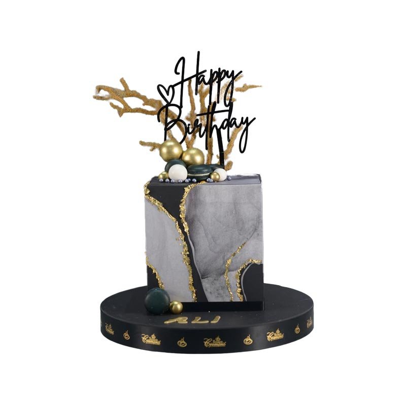 Attractive Black Marble Cake