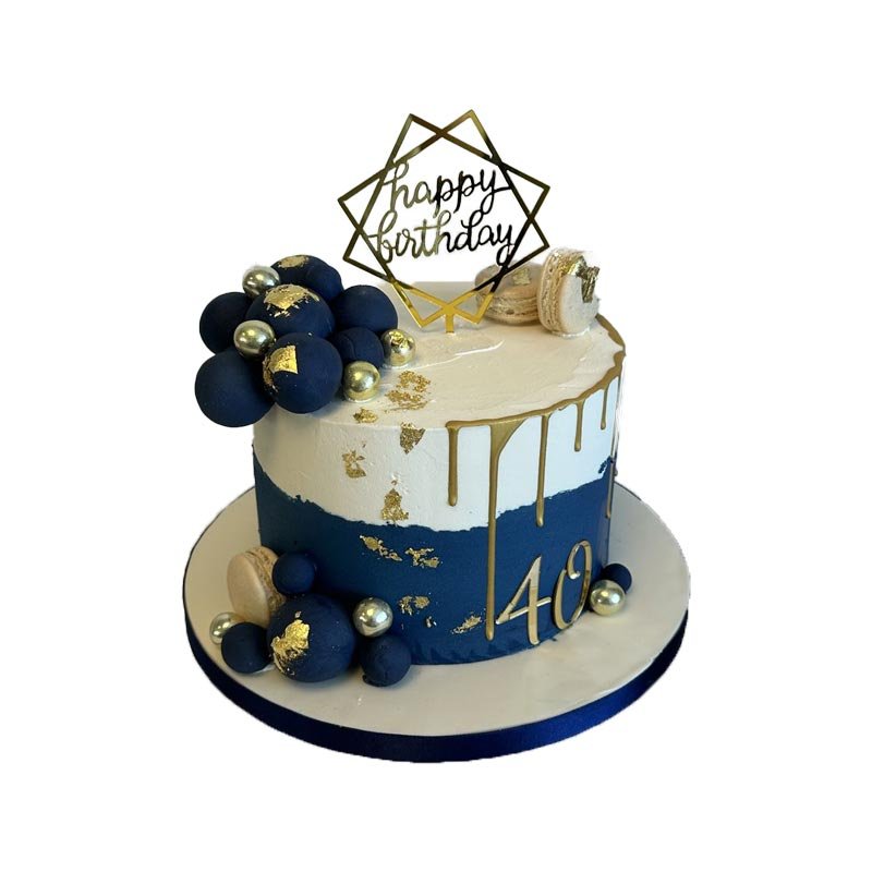Blue Macron Cake