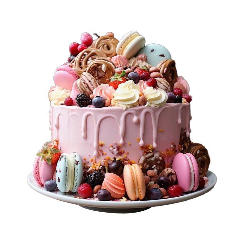 Beautiful Pink Fruit Excess Cake