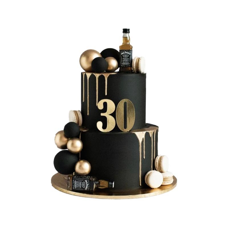 Black And Gold Birthday Cake 2
