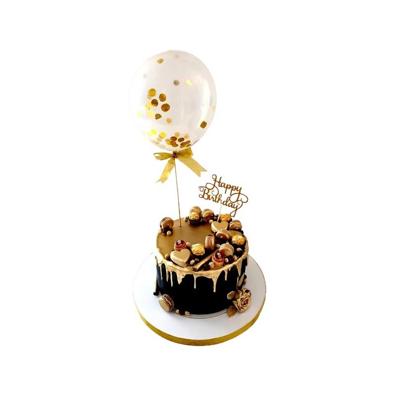 Black And Gold Cake With Ferrero Rocher