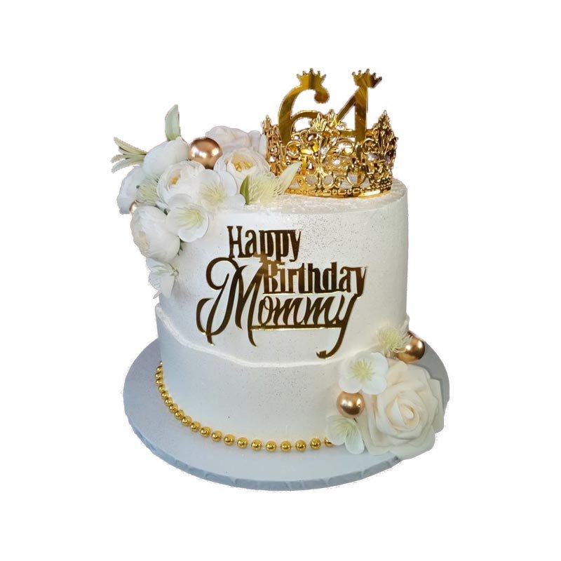 White Crown Flower Cake