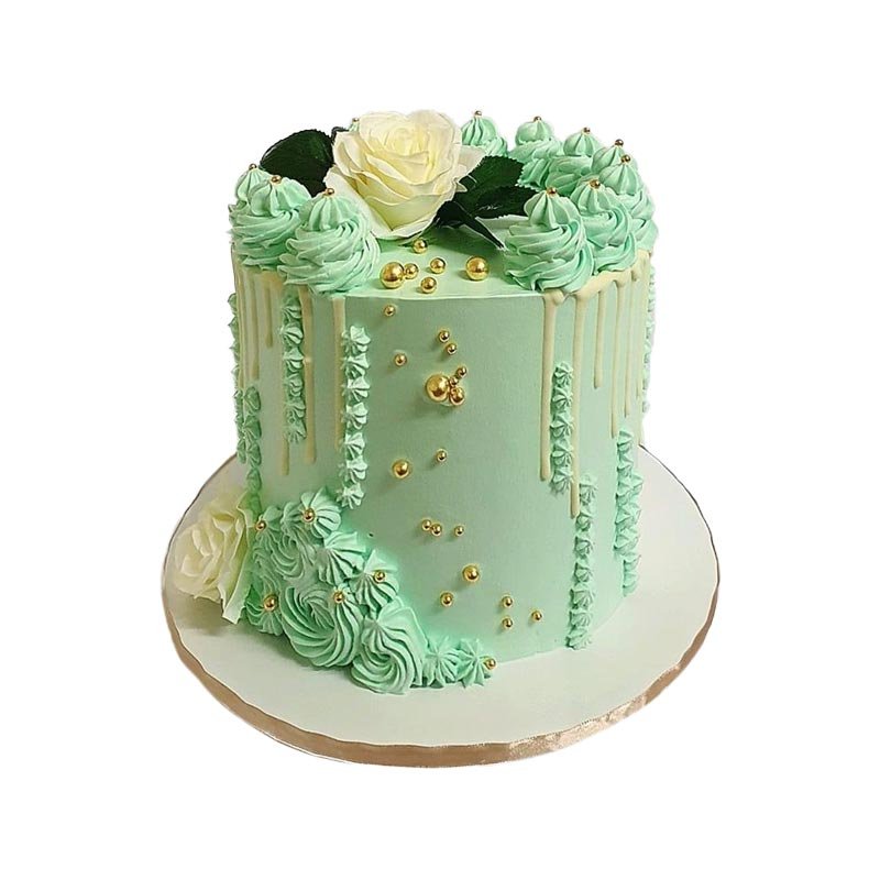 Pastel Green Flower Cake