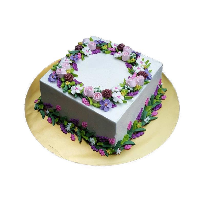 Lavender Flower Theme Cake