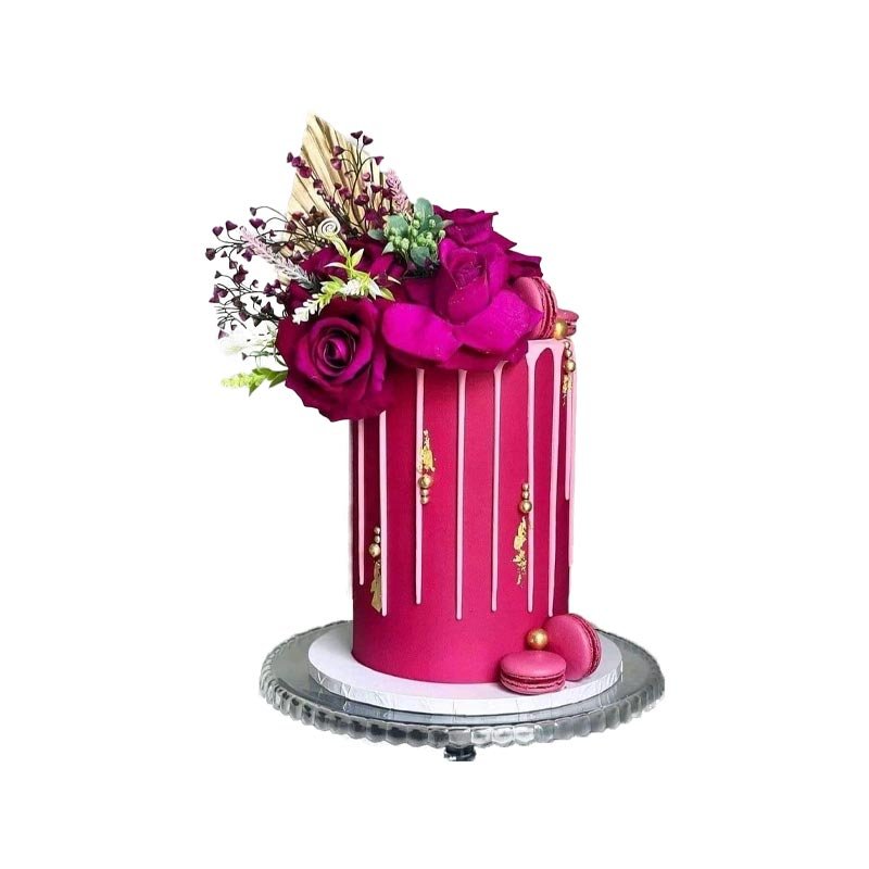 Rose Pink Flower Tall Cake
