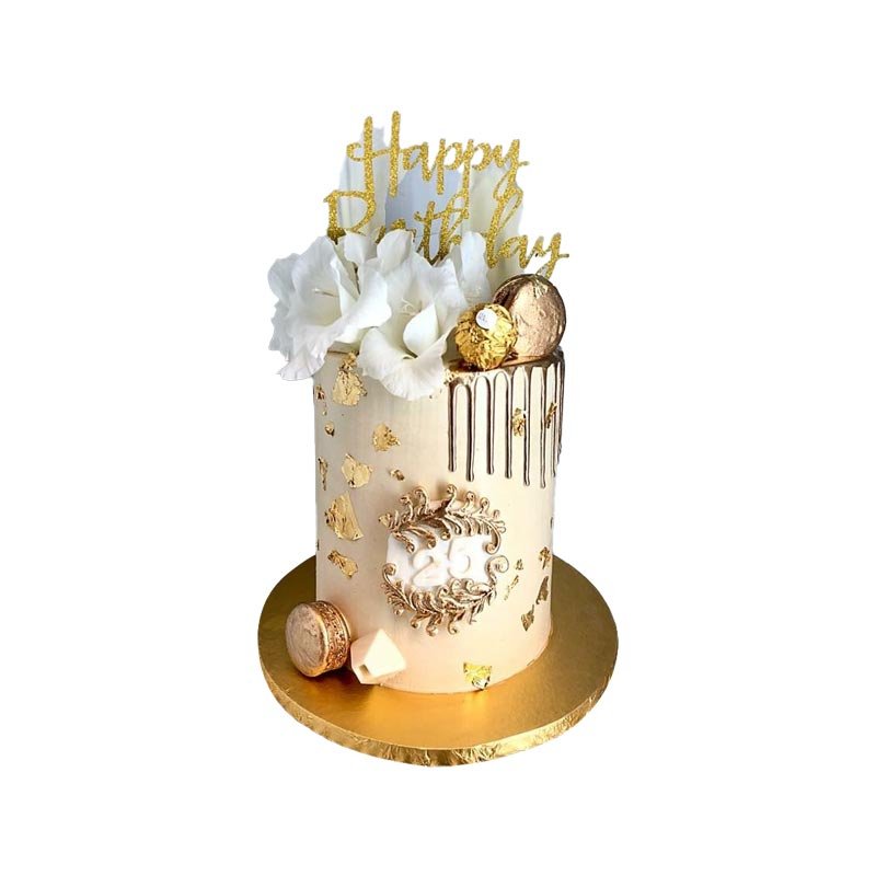 Gold and Macron Tall Theme Cake