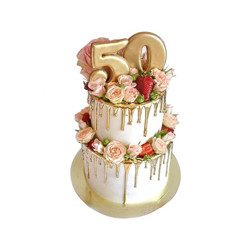 Golden Jubilee Cake 2 Tier-1
