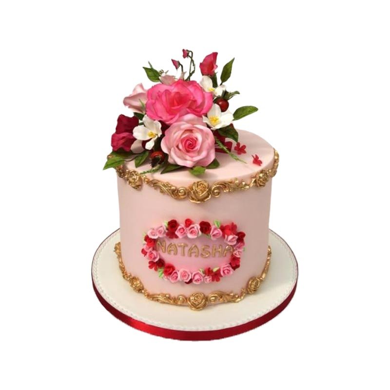 Pink Pastel Flower Cake