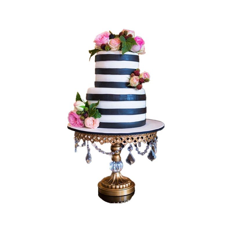 2 Tier White And Black Strip