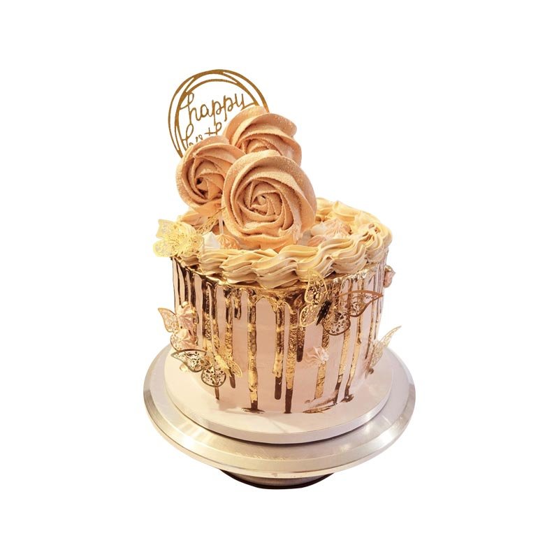 Gold With Butterfly Cake