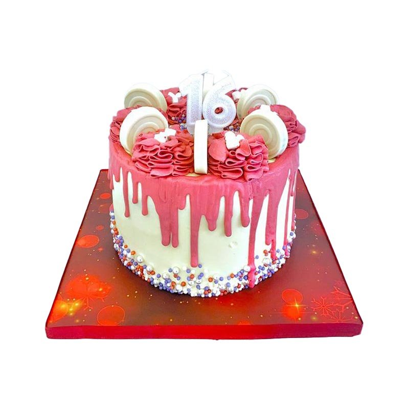 Pink Dripping Cake