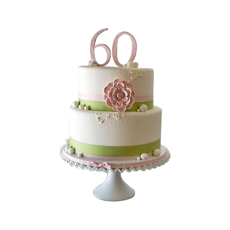 Elegant 2 Tier Cake Sage Green