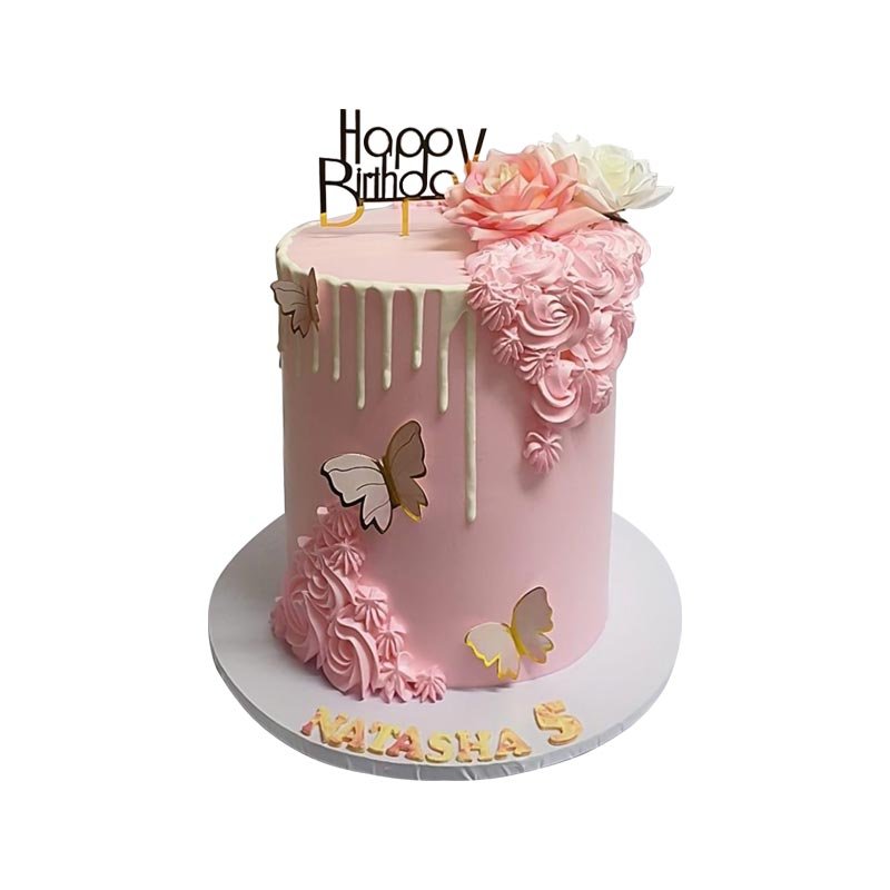 Pink Ombre Butterfly Cake
