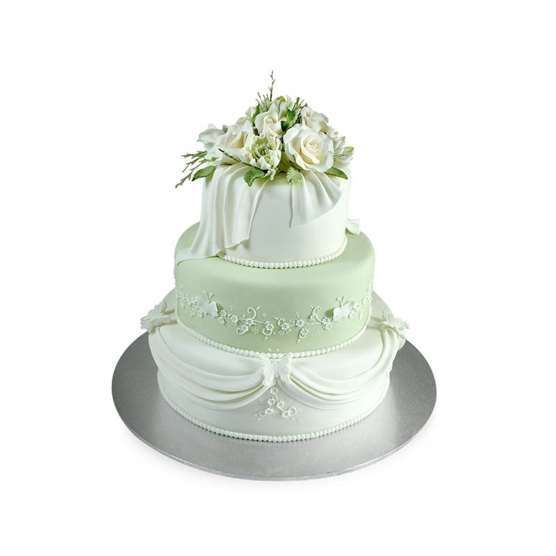 3 Tier Floral Wedding Cake- 4