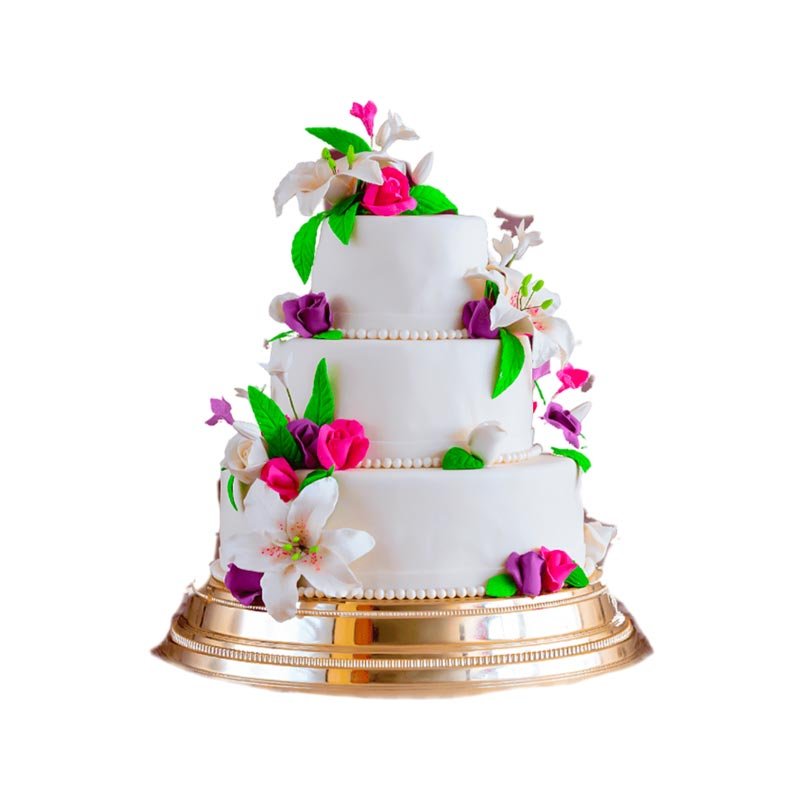 3 Tier Floral Wedding Cake - 5