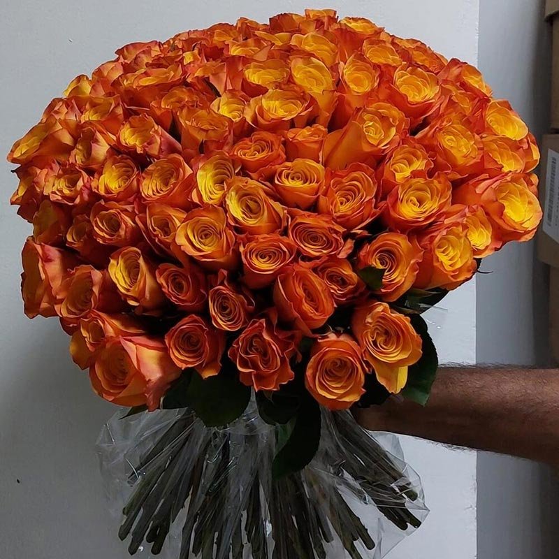 101 Orange Rose Bouquet