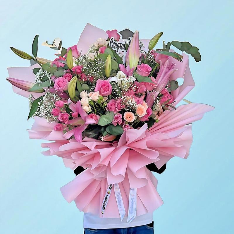 Mixed Pink Flowers Bouquet