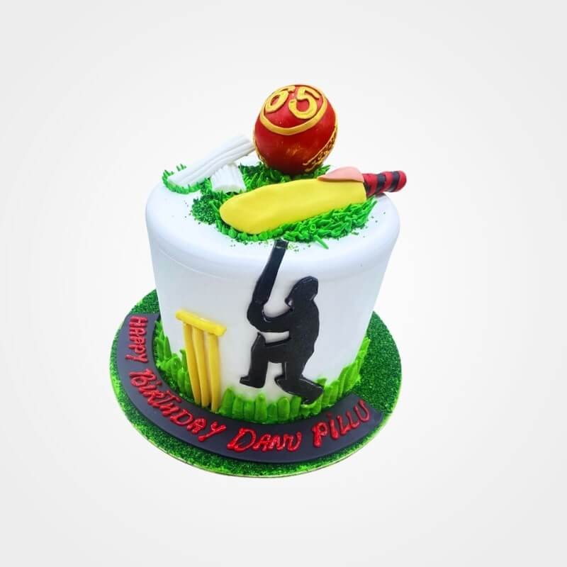 Cricket Theme Cake