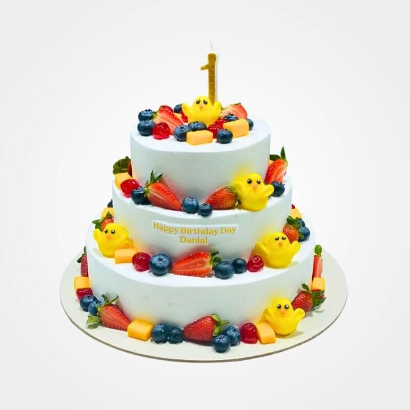 Fresh Fruit and Ducky cake