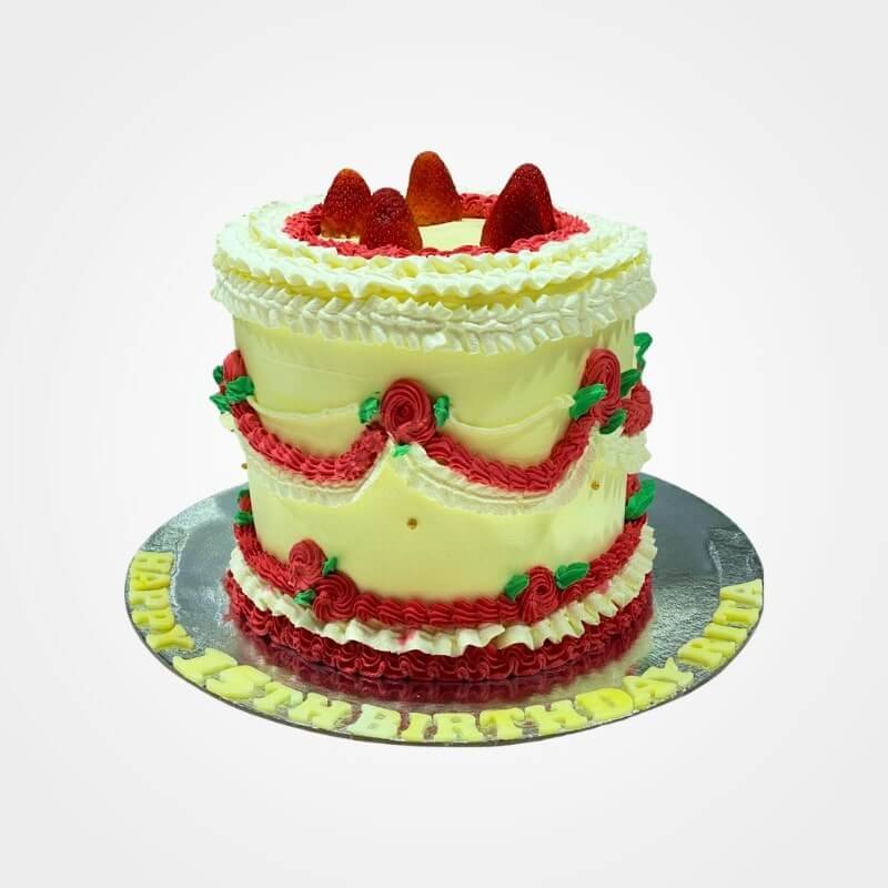 Vintage Strawberry Cake