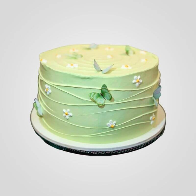 Sage Green Butterfly Cake