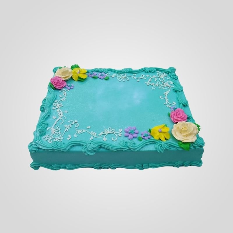Decorated Floral Sheet Cake