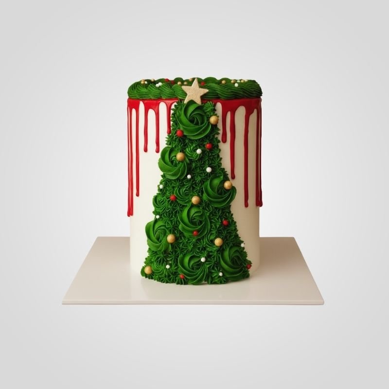 Christmas Tree Drip Cake