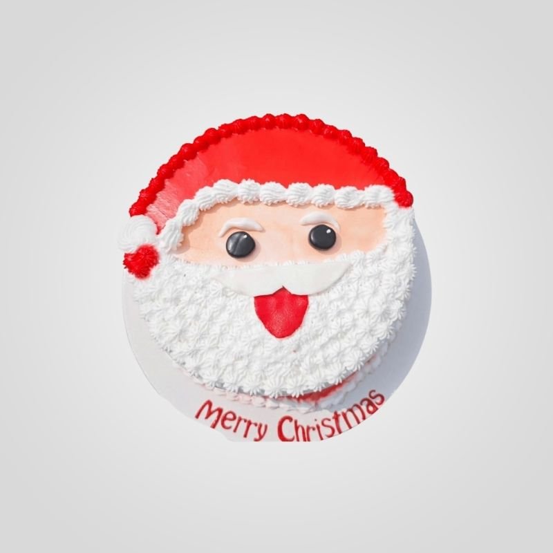Santa Claus face themed cake