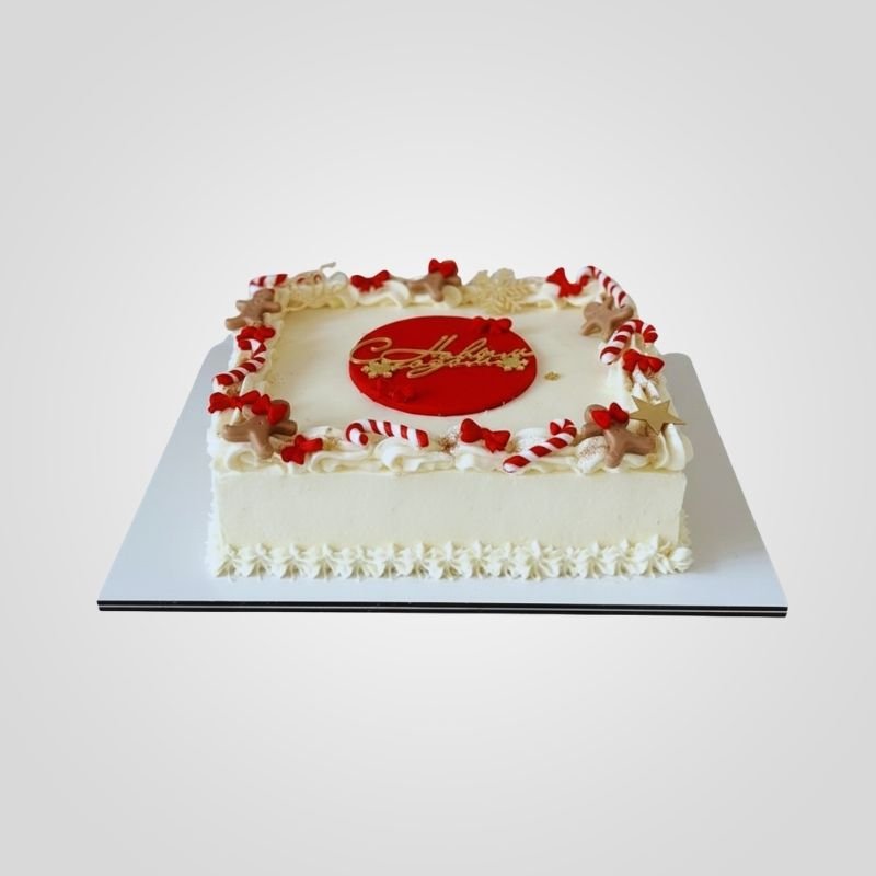 Vintage Christmas Square Cake