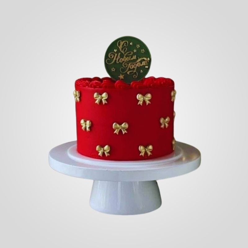 red and gold cake