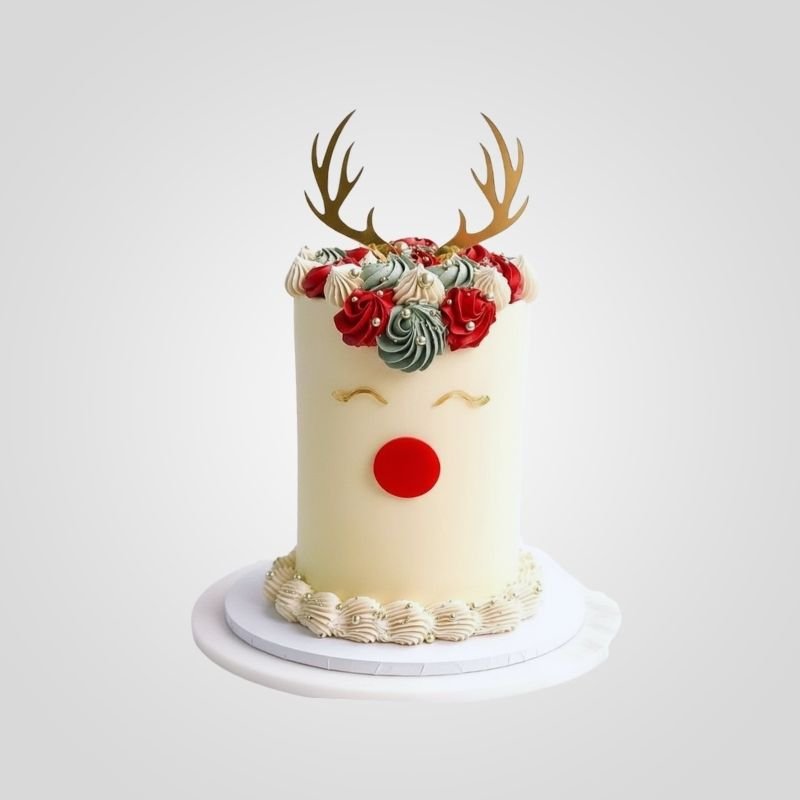 Reindeer themed Christmas cake