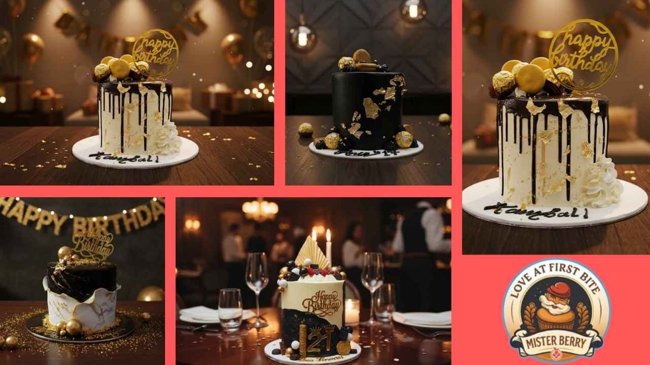Black and Gold Cakes idea in dubai