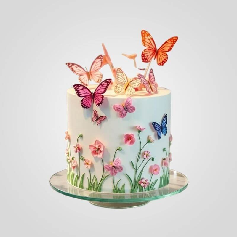 Butterfly Garden Cake