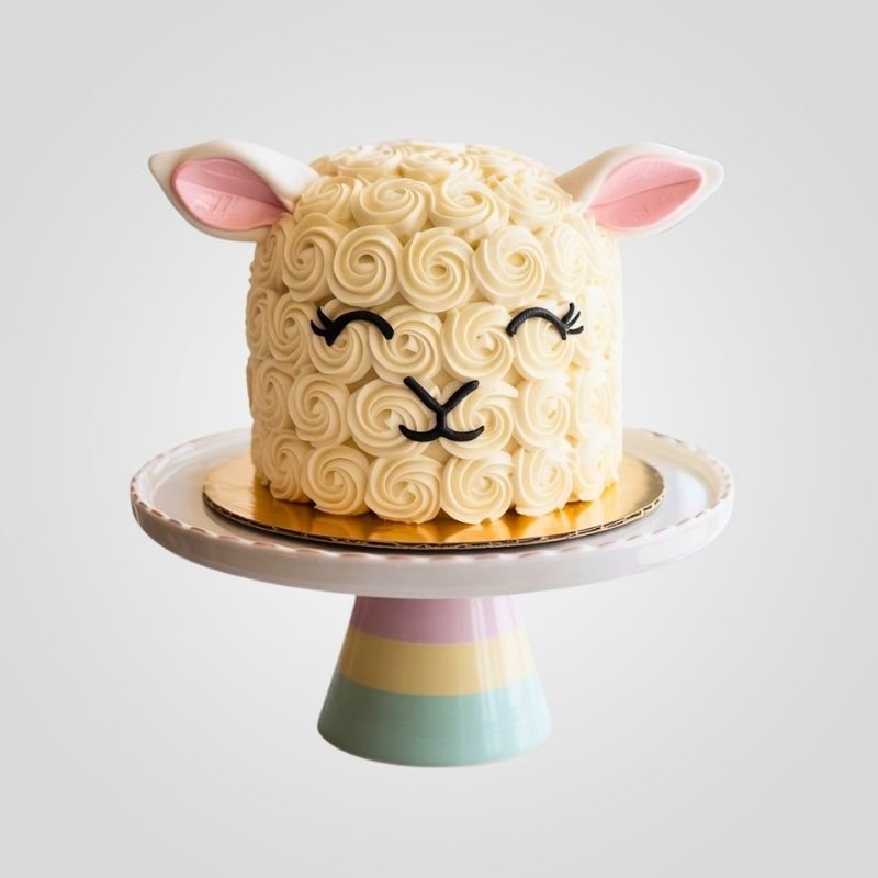 Lamb Rosette Cake