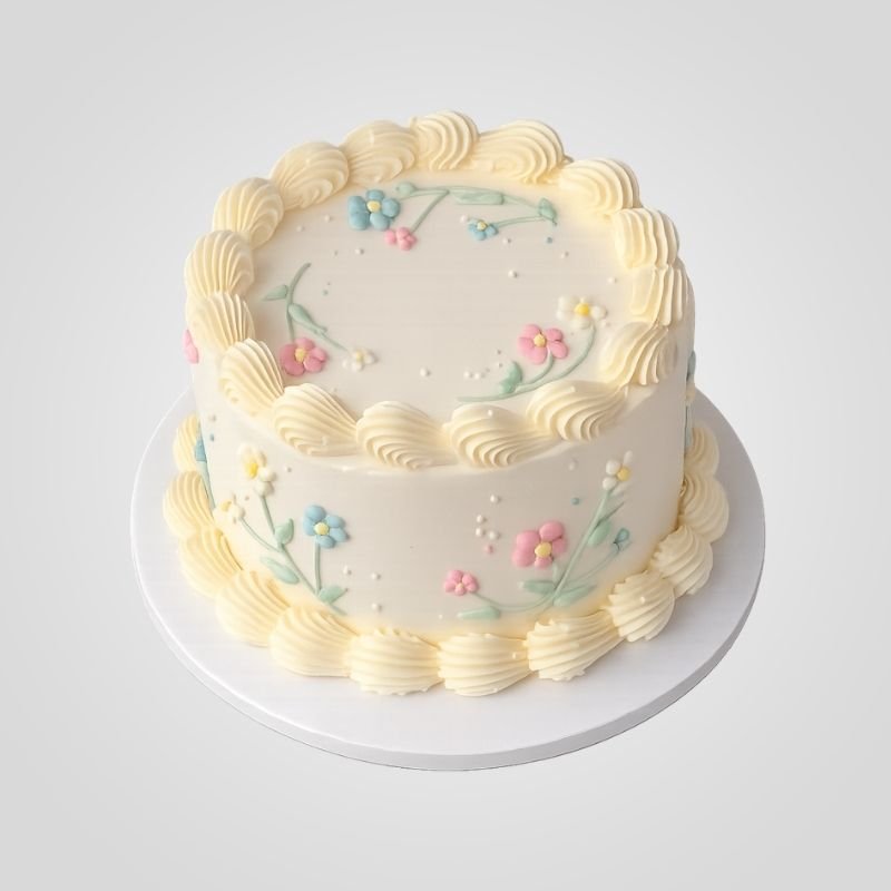 Vintage Pastel Meadow Cake