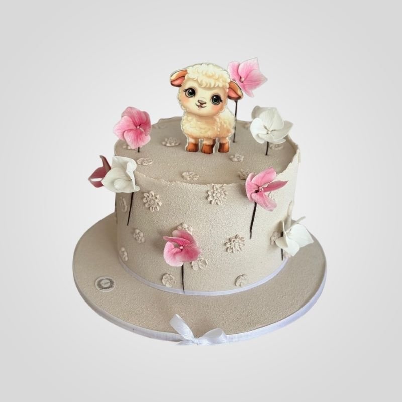 Floral baby sheep cake