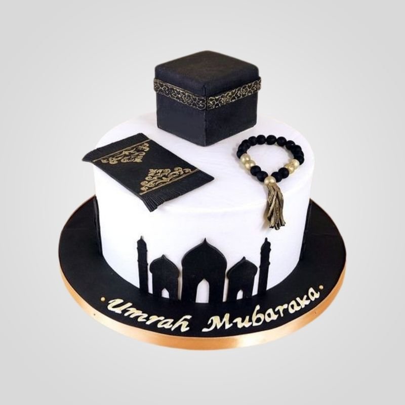 Black and Gold Kaaba Cake