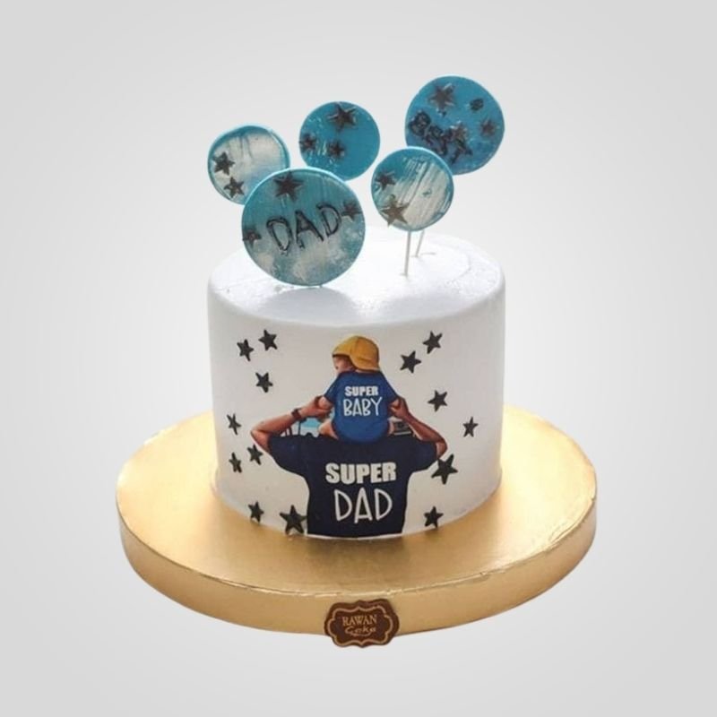 Blue Star Isomalt Lollipop Dad Cake