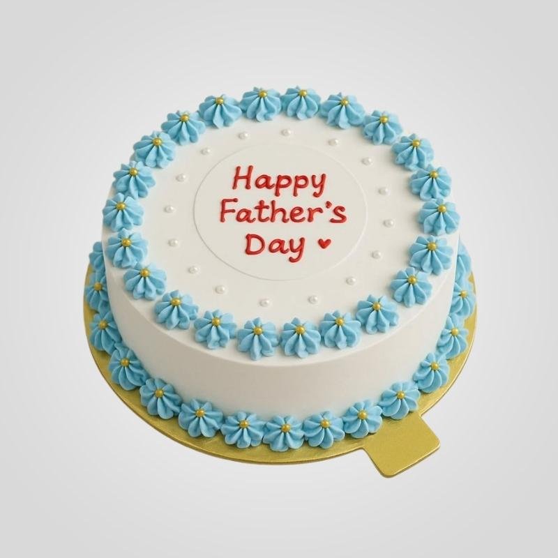 Classic Blue Piping Father’s Day Cake