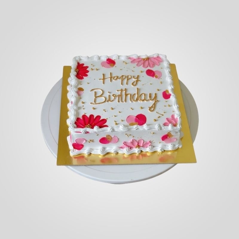 Elegant Pink Blossom & Pearls Cake