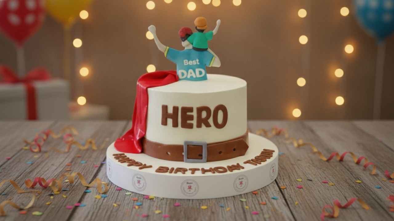 Father and Son Superhero Theme Cake