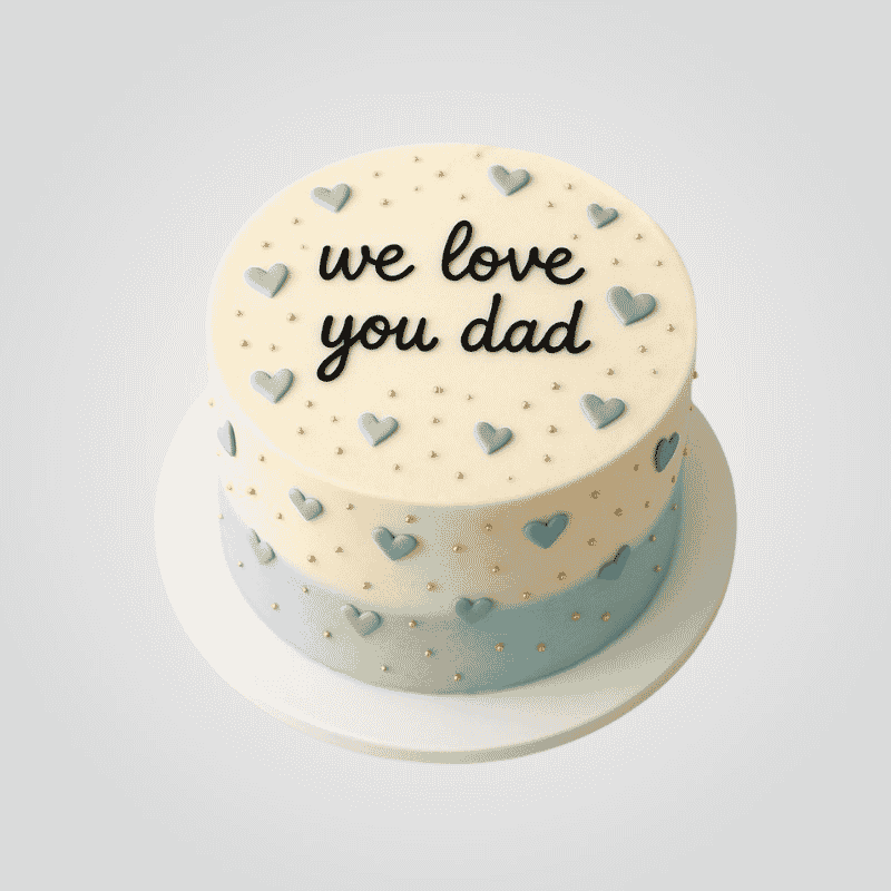Modern Heart Sprinkle Father's Day Cake
