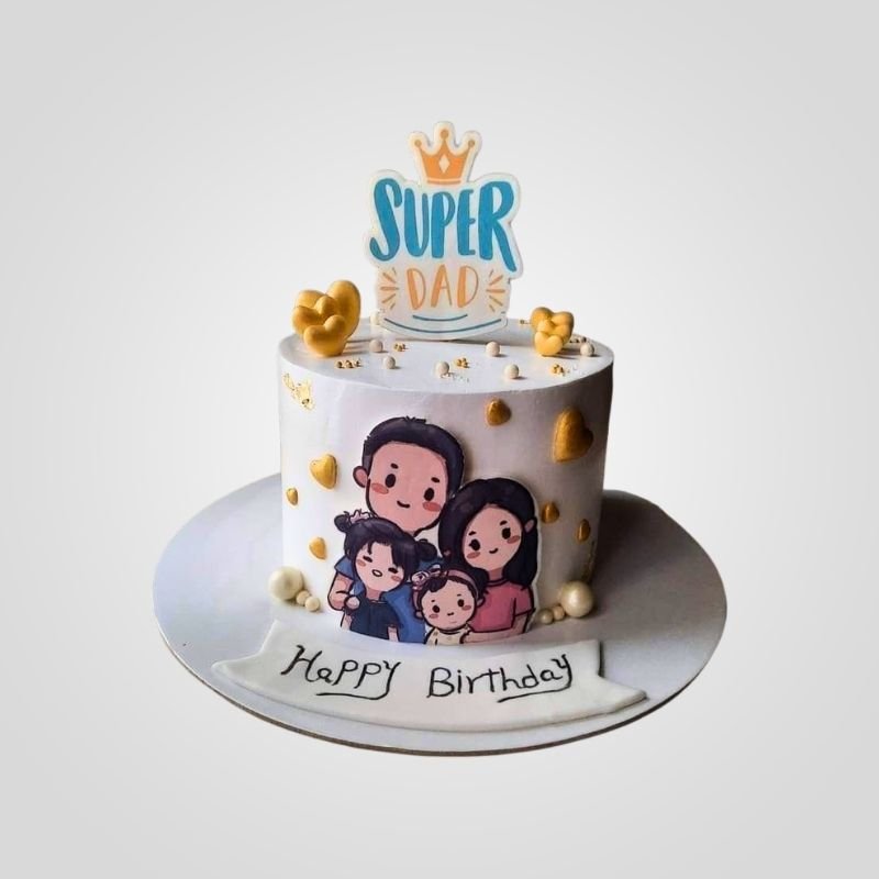 My Hero Dad Portrait Cake