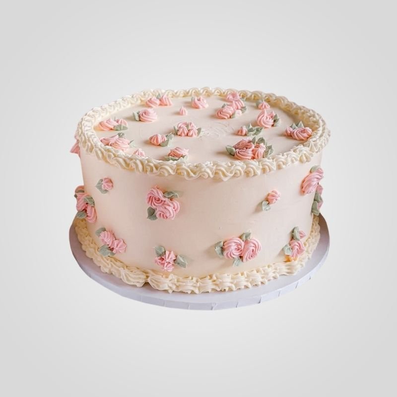 Piped Rosette Garden Cake