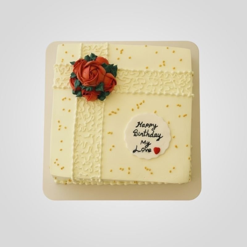 The Crimson Rose Gift Box Cake