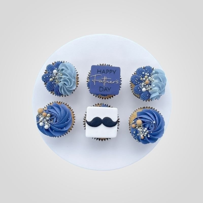 The Gentle Mustache & Blue Pearl Cupcakes