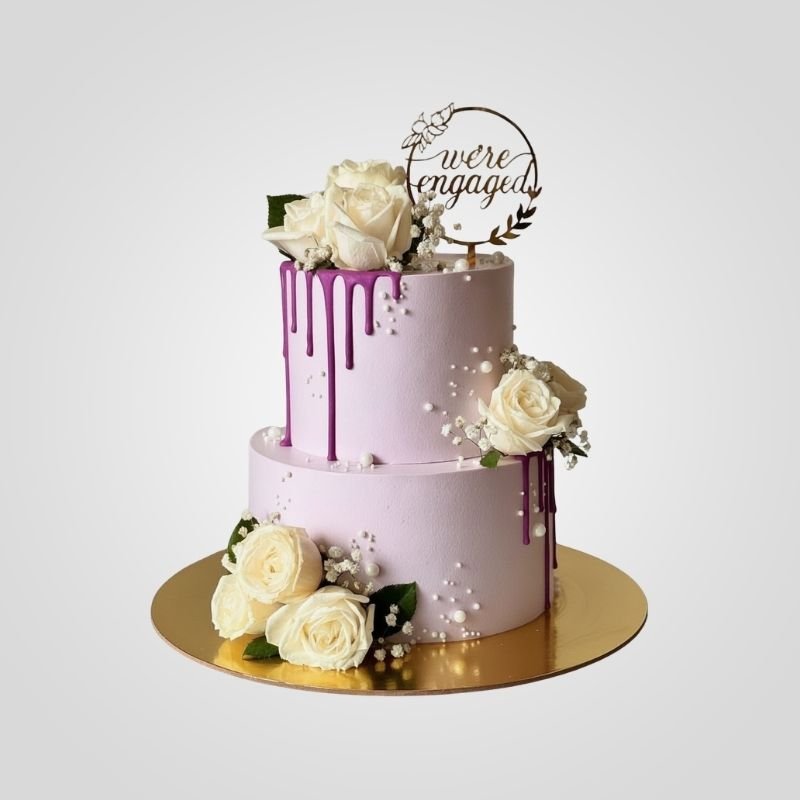 Two-Tier Violet Drip Cake